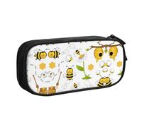 XTUAG Flying Bees Daisy Honey Large Capacity Double Layer Student Pen Caseback To School Supplies Forteen
