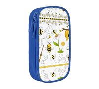 XTUAG Flying Bees Daisy Honey Large Capacity Double Layer Student Pen Caseback To School Supplies Forteen
