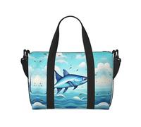 XTUAG Flying Fish In The Oceans Printingtravel Gym Bag For Tote Bag Carry On Luggage Sport Duffle, Black, RXZER23