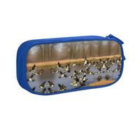 XTUAG Flying Wild Ducks Large Capacity Double Layer Student Pen Caseback To School Supplies Forteen