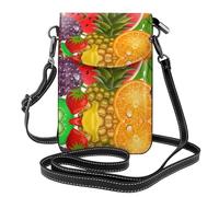 XTUAG Fresh Fruits Pineapple Crossbody Bag For Women Leather Cellphone Shoulder Purses Fashion Travel Designer Wallet