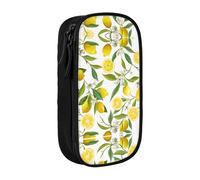 XTUAG Fresh Tropical Lemons Large Capacity Double Layer Student Pen Caseback To School Supplies Forteen