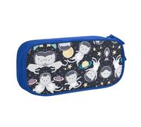 XTUAG Fun Cat Astronaut Large Capacity Double Layer Student Pen Caseback To School Supplies Forteen, Blue, RXZER23