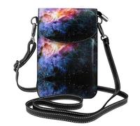 XTUAG Galaxy In The Universe Crossbody Bag For Women Leather Cellphone Shoulder Purses Fashion Travel Designer Wallet, Black