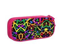 XTUAG Gay Pride Rainbow Large Capacity Double Layer Student Pen Caseback To School Supplies Forteen