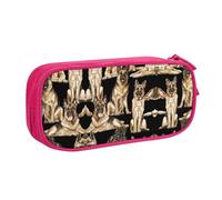 XTUAG German Shepherd Dog Large Capacity Double Layer Student Pen Caseback To School Supplies Forteen, Pink, RXZER23