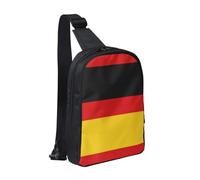 Xtuag Germany Flag Crossbody Backpack Travel Hiking Daypack Small Chest Bag For Women Men Outdoor Sports, Black