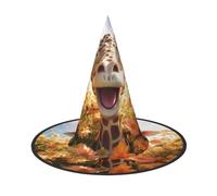 XTUAG Giraffe Flower Printing Halloween Witches Hats Witch Hat Adult Halloween Cosplay Party