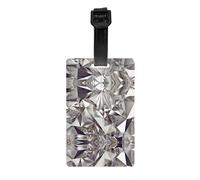 XTUAG Glitter Abstract Diamond Crystal Pattern Luggage Tag, PVC Labelpattern Travel Bag Tag with Adjustable Strap for Baggage Suitcase