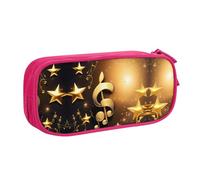 XTUAG Gold Musical Note With Fallen Shiny Star Large Capacity Double Layer Student Pen Caseback To School Supplies Forteen