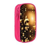 XTUAG Gold Musical Note With Fallen Shiny Star Large Capacity Double Layer Student Pen Caseback To School Supplies Forteen, Pink, RXZER23