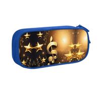 XTUAG Gold Musical Note With Fallen Shiny Star Large Capacity Double Layer Student Pen Caseback To School Supplies Forteen