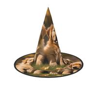 XTUAG Golden Retriever Dogs Puppies Pets Printing Halloween Witches Hats Witch Hat Adult Halloween Cosplay Party