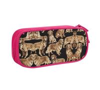 XTUAG Golden Retrievers Large Capacity Double Layer Student Pen Caseback To School Supplies Forteen