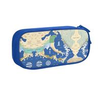 XTUAG Greece Map Large Capacity Double Layer Student Pen Caseback To School Supplies Forteen