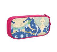 XTUAG Greece Map Large Capacity Double Layer Student Pen Caseback To School Supplies Forteen