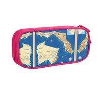XTUAG Greece Map Print Large Capacity Double Layer Student Pen Caseback To School Supplies Forteen