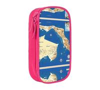 XTUAG Greece Map Print Large Capacity Double Layer Student Pen Caseback To School Supplies Forteen