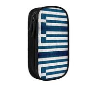 XTUAG Greek Flag Large Capacity Double Layer Student Pen Caseback To School Supplies Forteen