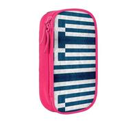 XTUAG Greek Flag Large Capacity Double Layer Student Pen Caseback To School Supplies Forteen
