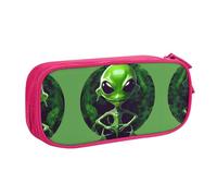 XTUAG Green Alien Large Capacity Double Layer Student Pen Caseback To School Supplies Forteen