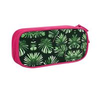 XTUAG Green Leaves Of Palm Tree Tropical Plant Large Capacity Double Layer Student Pen Caseback To School Supplies Forteen