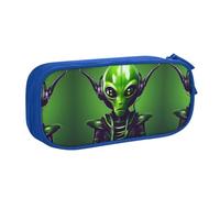 XTUAG Green Long Ear Alien Large Capacity Double Layer Student Pen Caseback To School Supplies Forteen