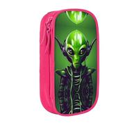 XTUAG Green Long Ear Alien Large Capacity Double Layer Student Pen Caseback To School Supplies Forteen, Pink, RXZER23