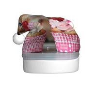 XTUAG Guinea Pigs And Cupcakes Printing Christmas Hat Santa Hat With Xmas New Year Party Headwear