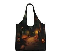 XTUAG Gymnastics Game Canvas Bag Bag Handbag Eco-Friendly Reusable Groceryshopping Bags For Women Girls, Scary Halloween2, One Size