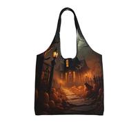 XTUAG Gymnastics Game Canvas Bag Bag Handbag Eco-Friendly Reusable Groceryshopping Bags For Women Girls, Scary Halloween1, One Size