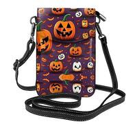 XTUAG Happy-Halloween-Day Trick-Or-Treat Crossbody Bag For Women Leather Cellphone Shoulder Purses Fashion Travel Designer Wallet, Black