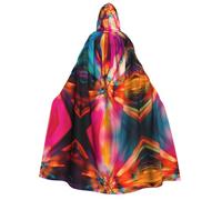 XTUAG Hippie Pattern Costume Halloween Hooded Full Length Hooded Cloak Halloween Christmas Fancy Cape Costumes