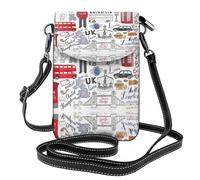 XTUAG I Love London Crossbody Bag For Women Leather Cellphone Shoulder Purses Fashion Travel Designer Wallet, Black