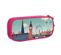 XTUAG I Love London Large Capacity Double Layer Student Pen Caseback To School Supplies Forteen