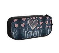 XTUAG I Love You Words With Hearts Large Capacity Double Layer Student Pen Caseback To School Supplies Forteen