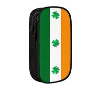XTUAG Irish Flag Large Capacity Double Layer Student Pen Caseback To School Supplies Forteen, Black, RXZER23
