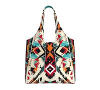 XTUAG Israeli Flag Canvas Bag Bag Handbag Eco-Friendly Reusable Groceryshopping Bags For Women Girls, Native American Pattern1, One Size