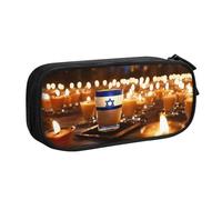 XTUAG Israeli Flag Large Capacity Double Layer Student Pen Caseback To School Supplies Forteen