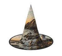 XTUAG Lighthouse And Gull Printing Halloween Witches Hats Witch Hat Adult Halloween Cosplay Party