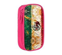 XTUAG Mexican American Flag Large Capacity Double Layer Student Pen Caseback To School Supplies Forteen