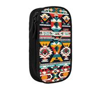 XTUAG Native American Pattern Large Capacity Double Layer Student Pen Caseback To School Supplies Forteen