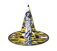 XTUAG New York City Printing Halloween Witches Hats Witch Hat Adult Halloween Cosplay Party