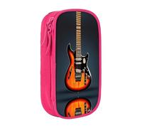 XTUAG Orange Electric Guitars Large Capacity Double Layer Student Pen Caseback To School Supplies Forteen