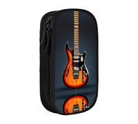 XTUAG Orange Electric Guitars Large Capacity Double Layer Student Pen Caseback To School Supplies Forteen