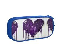 XTUAG Purple Love Large Capacity Double Layer Student Pen Caseback To School Supplies Forteen