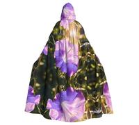 XTUAG Purple Morning Glory Costume Halloween Hooded Full Length Hooded Cloak Halloween Christmas Fancy Cape Costumes