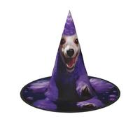 XTUAG Purple Poodle Printing Halloween Witches Hats Witch Hat Adult Halloween Cosplay Party