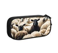 XTUAG Sheep And Lambs Large Capacity Double Layer Student Pen Caseback To School Supplies Forteen