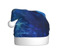 XTUAG The Blue Binary Printing Christmas Hat Santa Hat With Xmas New Year Party Headwear